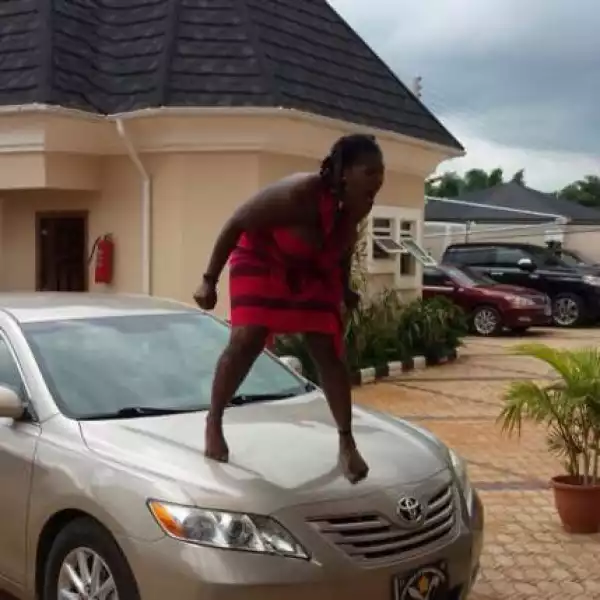 Lol!! Mercy Johnson Goes Nuts On Set Of New Movie [See Photos]